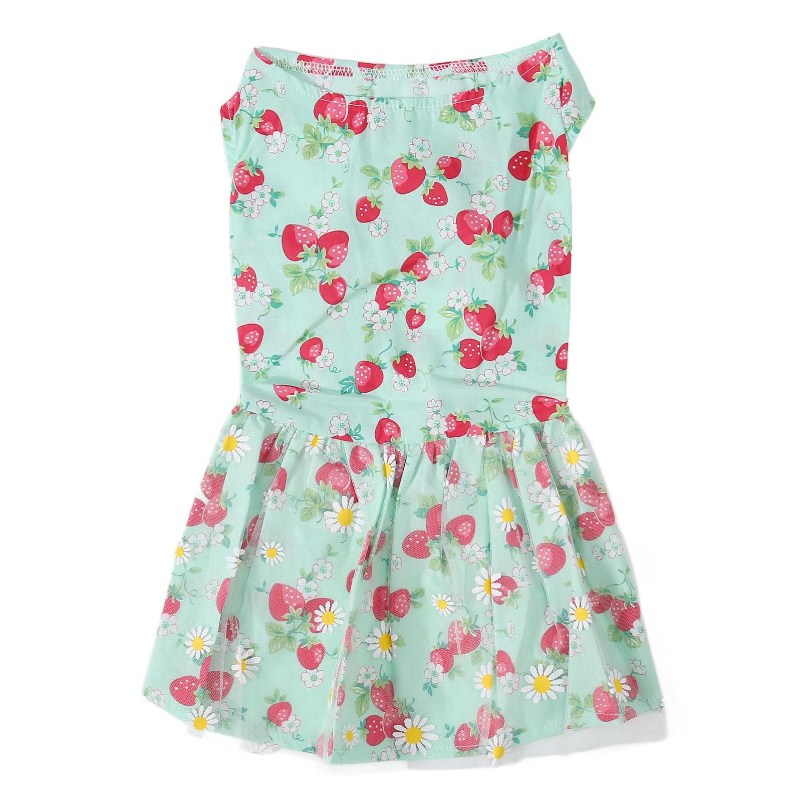Dog Dress Comfortable Breathable Cute Floral Puppy Dress for Small Medium Dogs Cats Light Green S XS 24in: 63.5 X 48 X 50.8cm / 25 X 18.9 X 20in