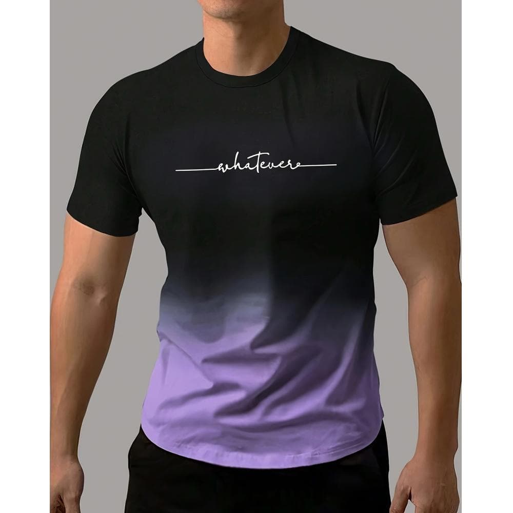 Summer Men's T-shirt Gradient Style Pattern Print Men's Comfortable Fashion T-shirt Short sleeved Quick Drying Large Clothing Top 4XL