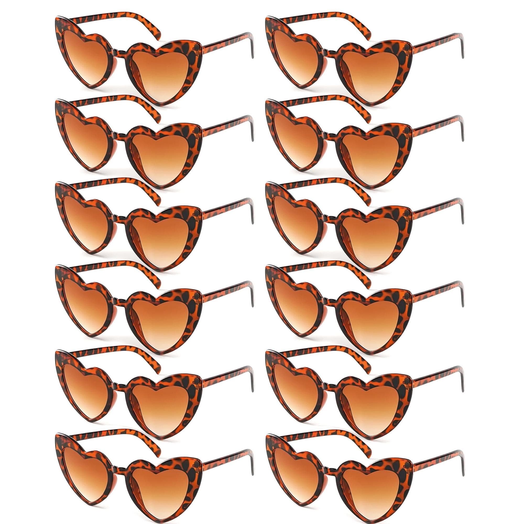 12 Pair Heart Shaped Sunglasses for Daily Use for Women Color Heart Eyeglasses Halloween Party Favor Christmas decorations