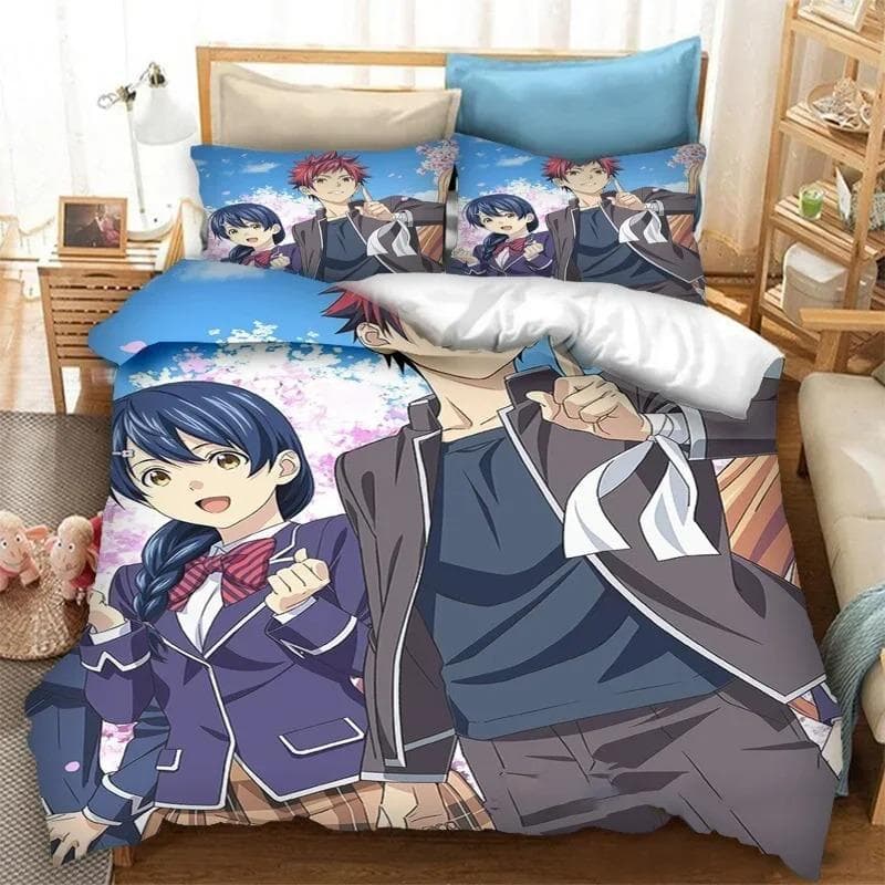 3dAnime Food Wars! Shokugeki no Soma Bedding Set Duvet Cover Bedroom Comforter Twin King _Size Quilt Cover Home Textiles 70x133cm 2pcs