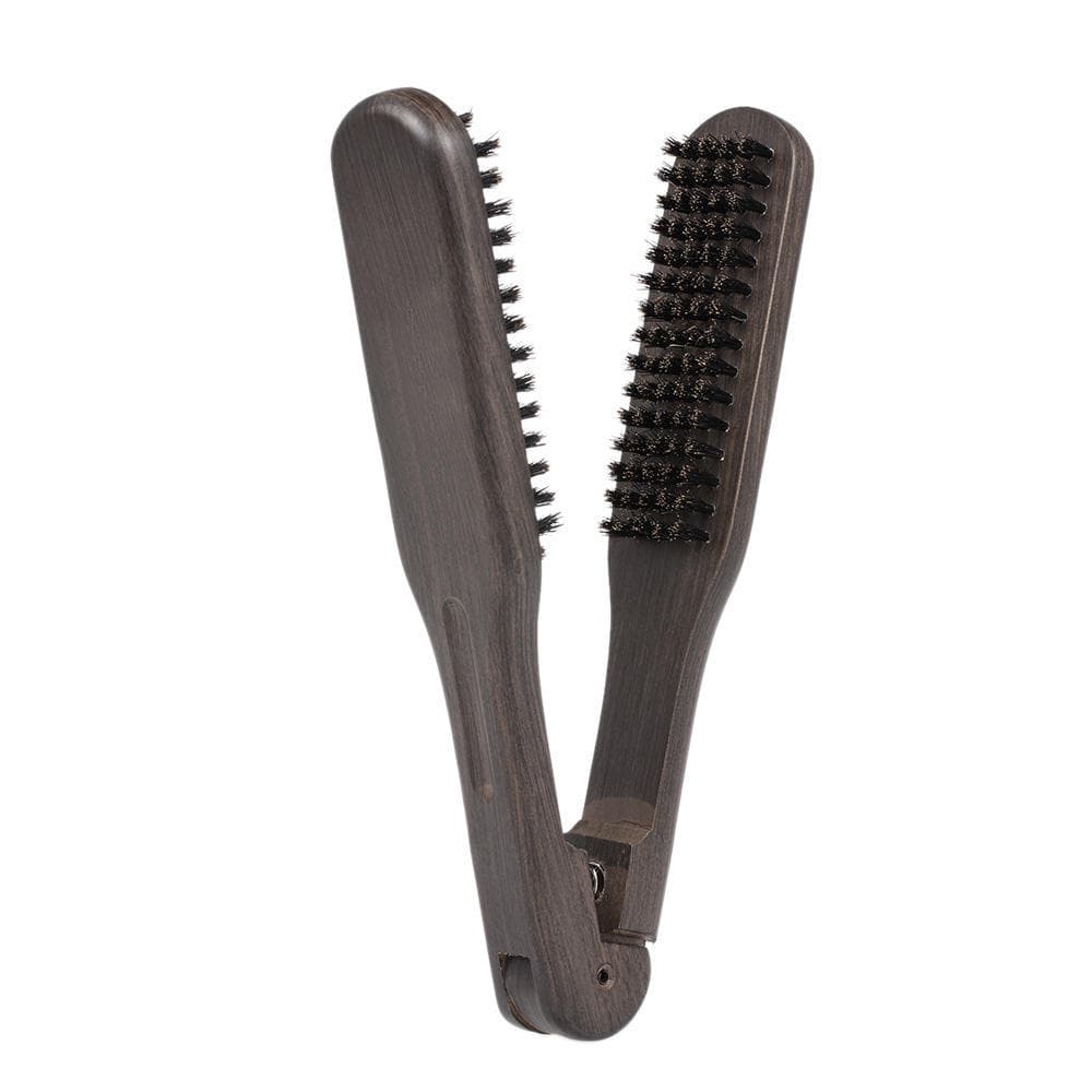 Straightening Comb Double Sided Brush Clamp Hair Hairdressing Natural Bristle Hair Comb Hairstylig