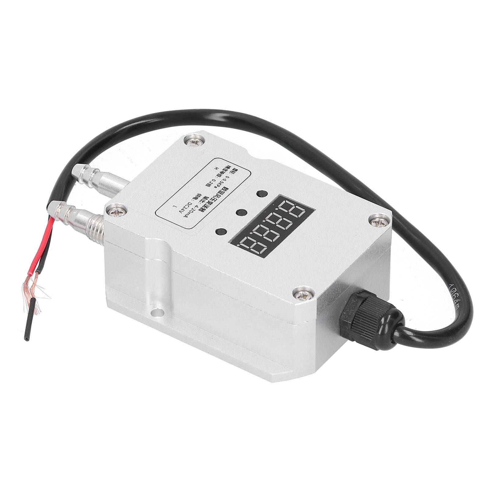 Differential Pressure Transmitter 0?0.5kpa Digital Display Wind Detection Silver 4?20mA DC24V