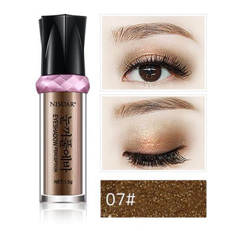 Shiny Long Lasting Shimmer Glitter Pigment Powder Nude Mineral Eye Shadow Highlight Roll-on Women Cosmetic Tool 7