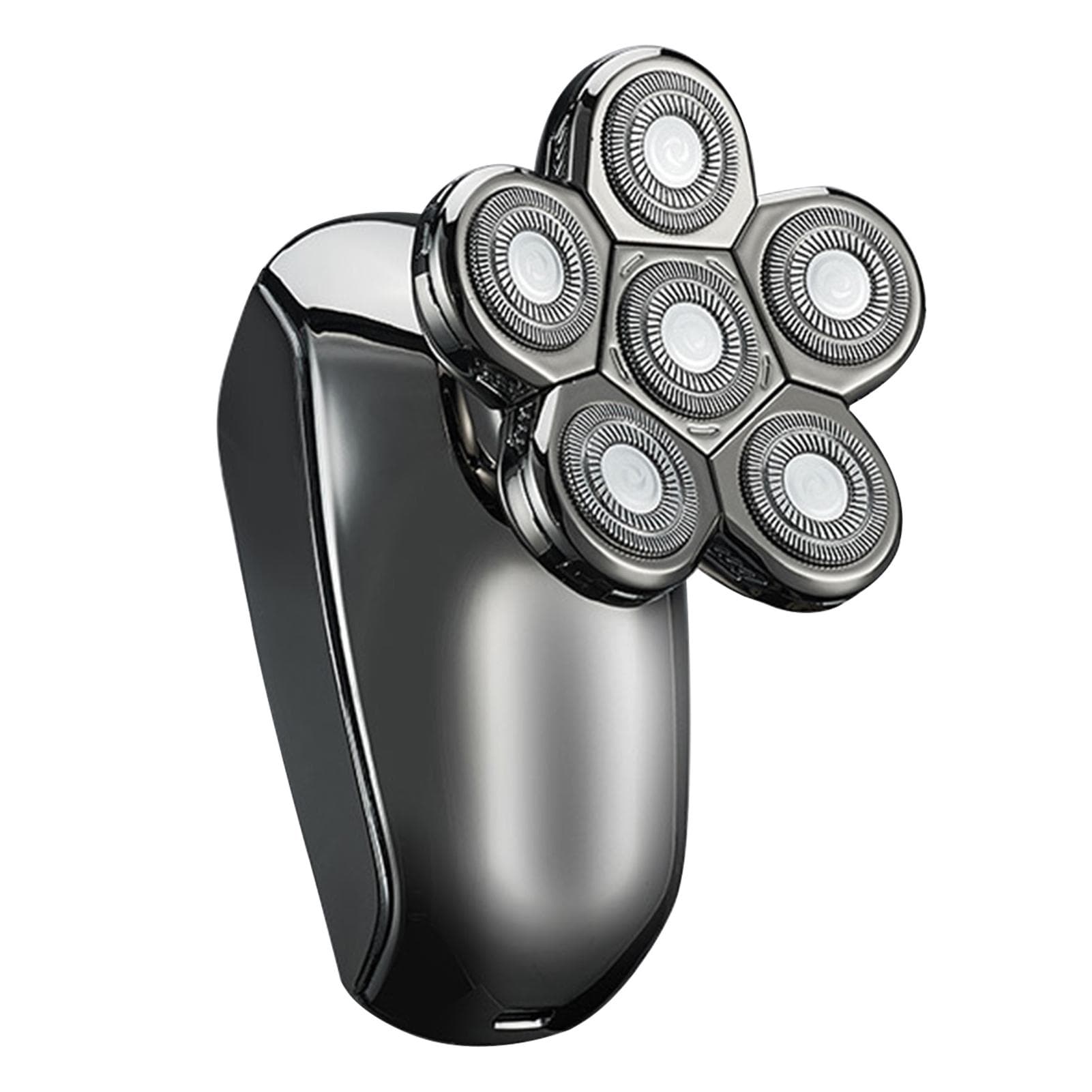 Men's Whole Body Wash Electric Shaver Six-Bade Head Shaver Multifunction LCD Digital Display Shaver silver