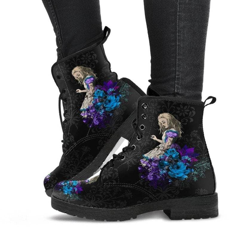 2026 Fashion New Women's Boots Printed Leather Combat Boots Motorcycle Boots 42