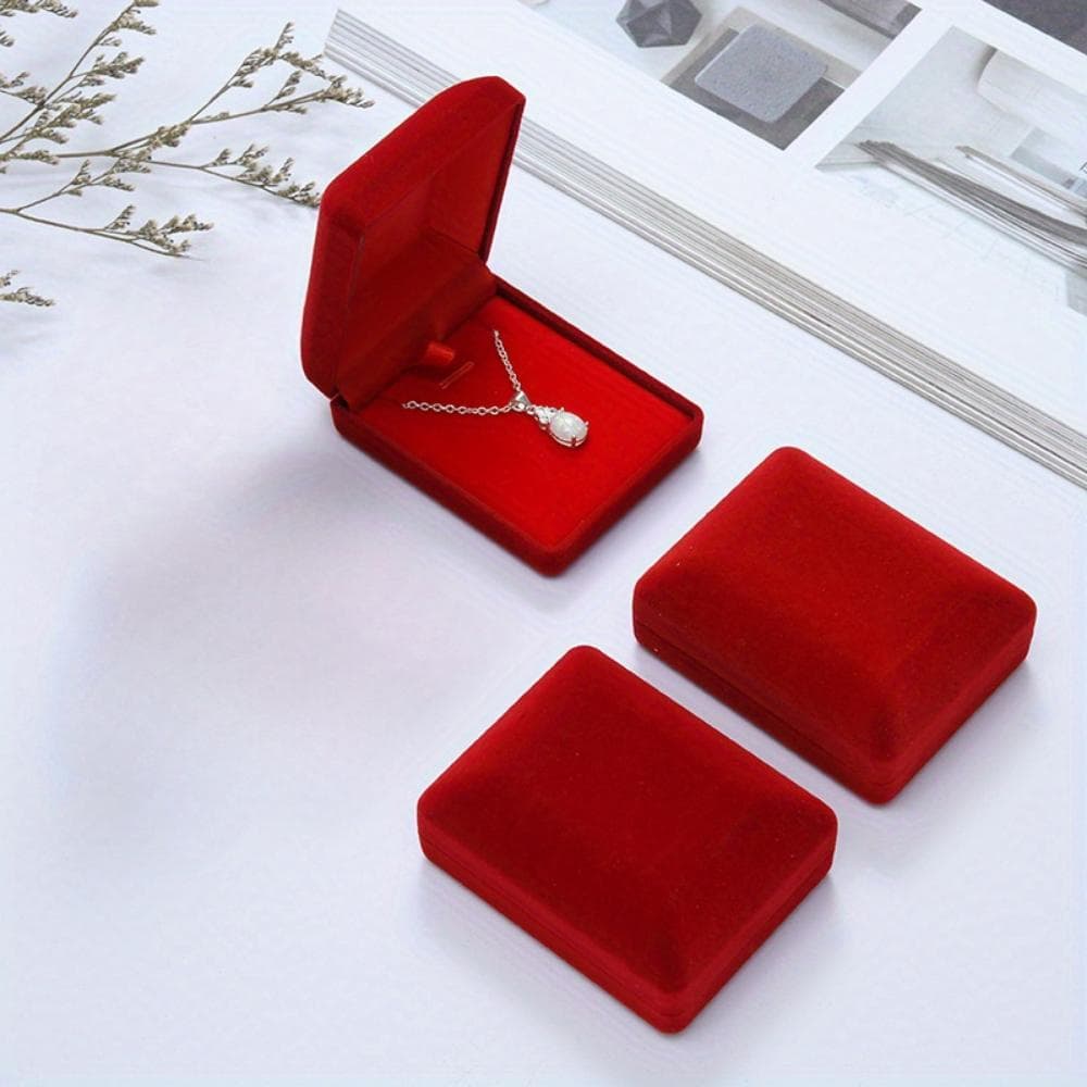 Velvet necklace box 3 * 2.4 * 1.2 inches/7.8 * 6 * 3 cm, pendant storage box, jewelry packaging box, jewelry storage, Valentine's Day gift. 1