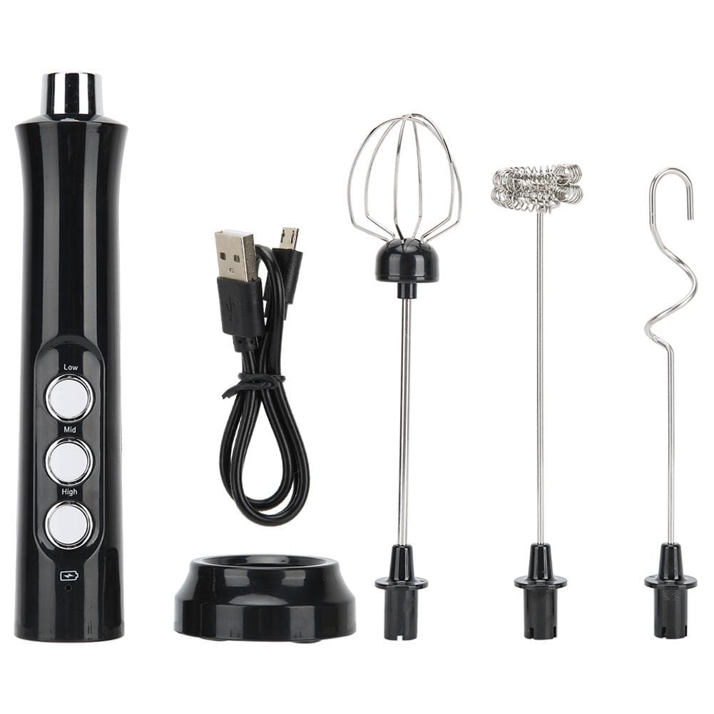 Electric Milk Frother Handheld Automatic Egg Beater Milk Shaker USB Charging