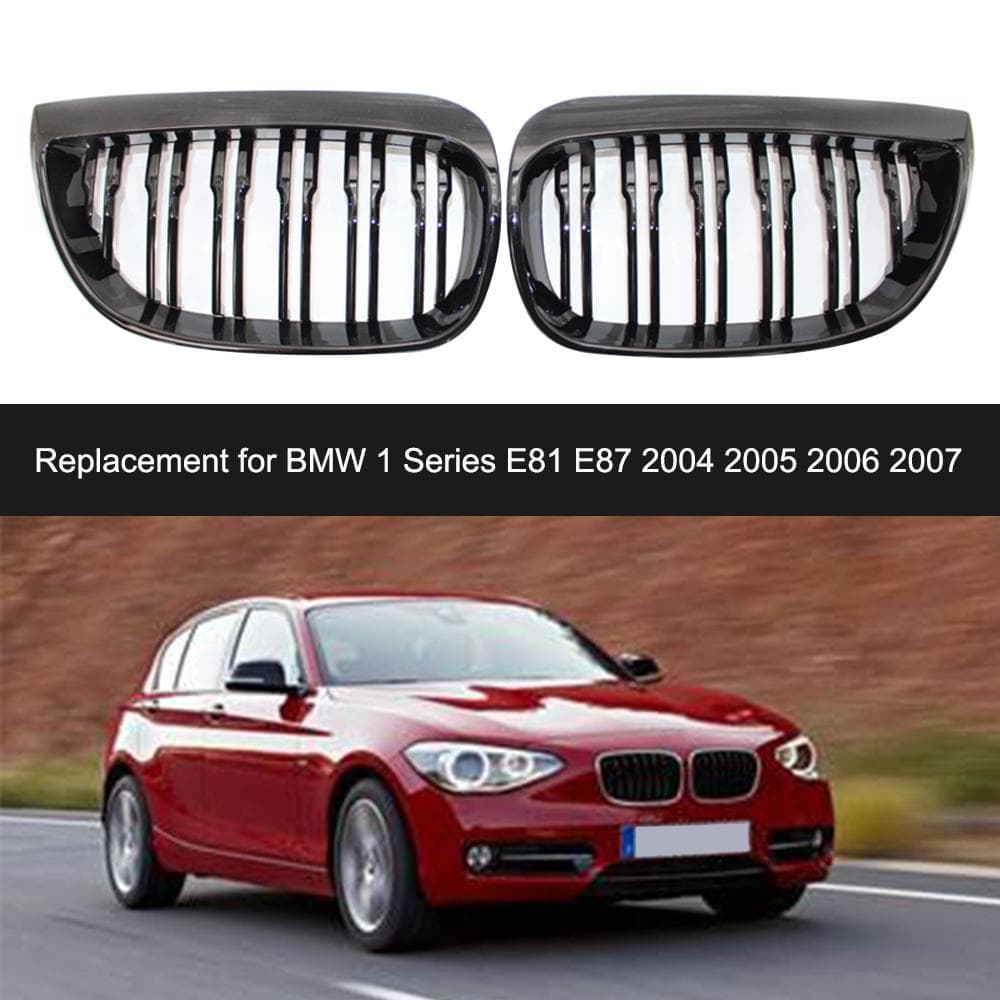 Pair Front Grille Grills Replacement for BMW 1 Series E81 E87 2004-2007 Car Styling Racing Grills black