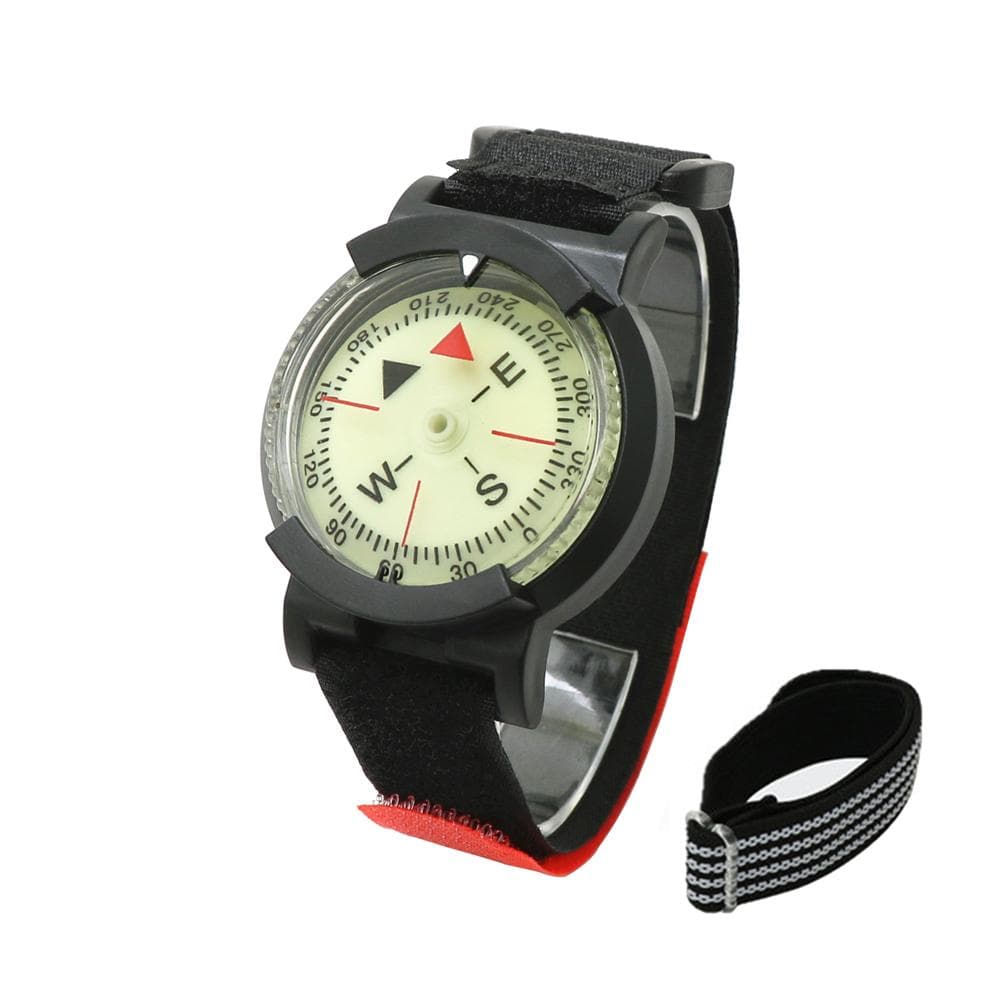 50M Underwater Diving Compass Luminous Dive Wrist Compass Waterproof Navigation Tool for Diving black
