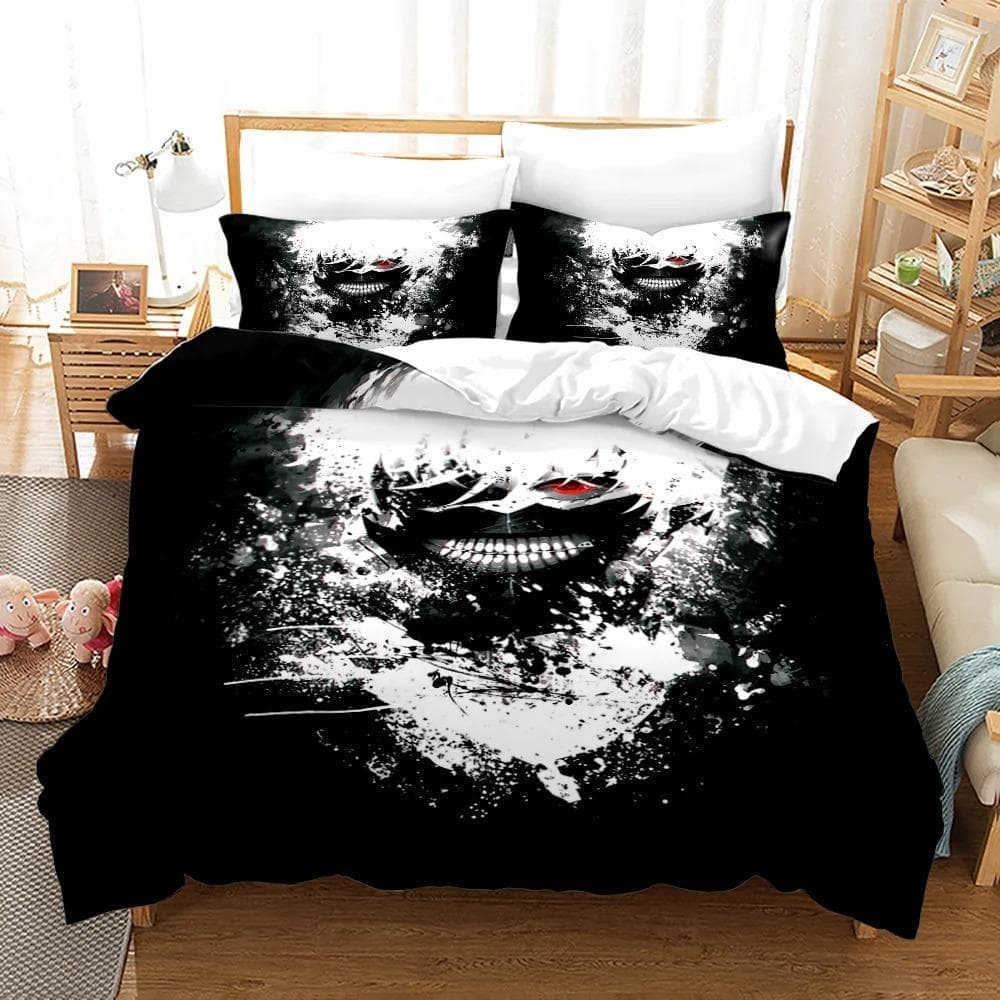 Tokyo Ghoul Bedding Set Single Twin Full Queen King Size Hip Hop Anime Bed Set Teenager Bedroom Duvetcover Sets 3D Print 02 AU Single 140x210cm