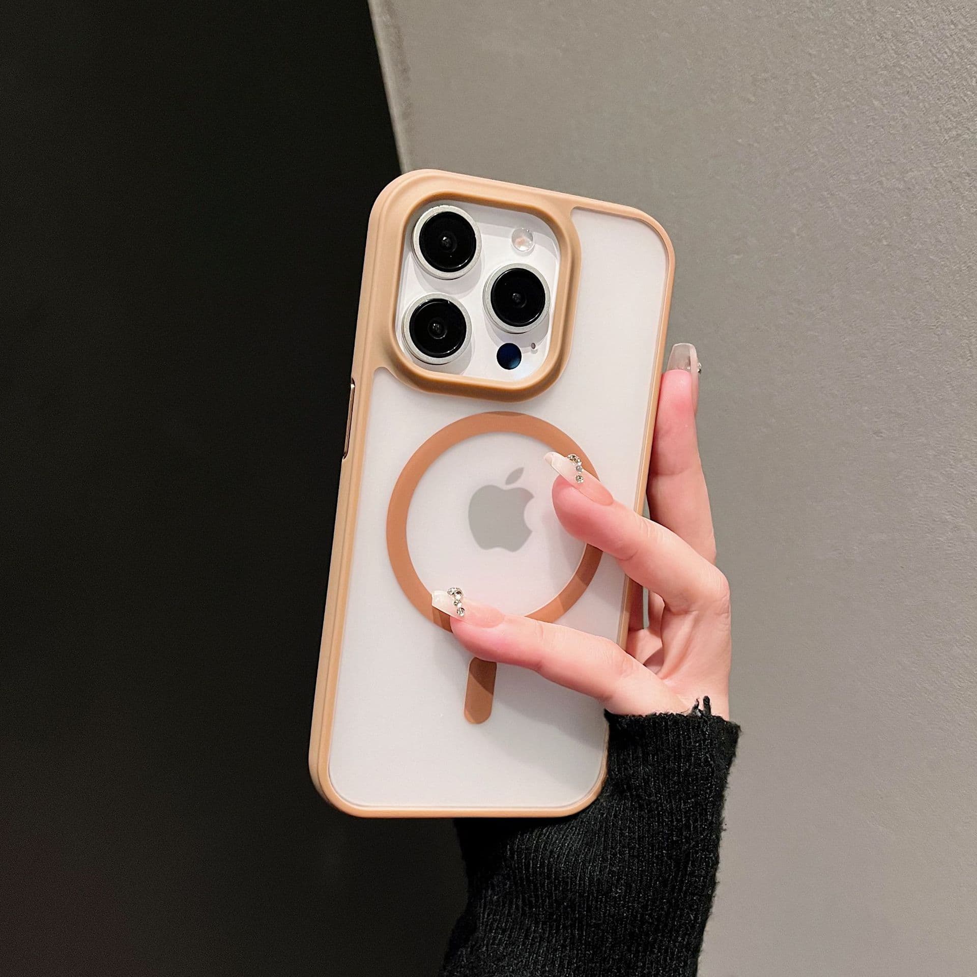 Niche Solid Color Suitable for IPhone16 Skin-friendly Matte Magnetic Suction Phone Case Apple 15promax Large Pore Skin-feeling Shell iPhoneX/XS