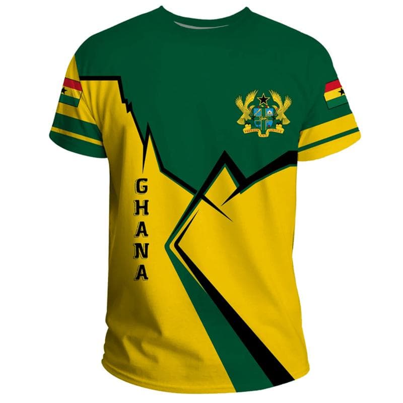 3D Ghana Nationa IndependenceDay Printed T Shirt The Republic-of Ghana Emblem Flag Graphic Tee-shirts For Men Mens Clothing Tops 5XL