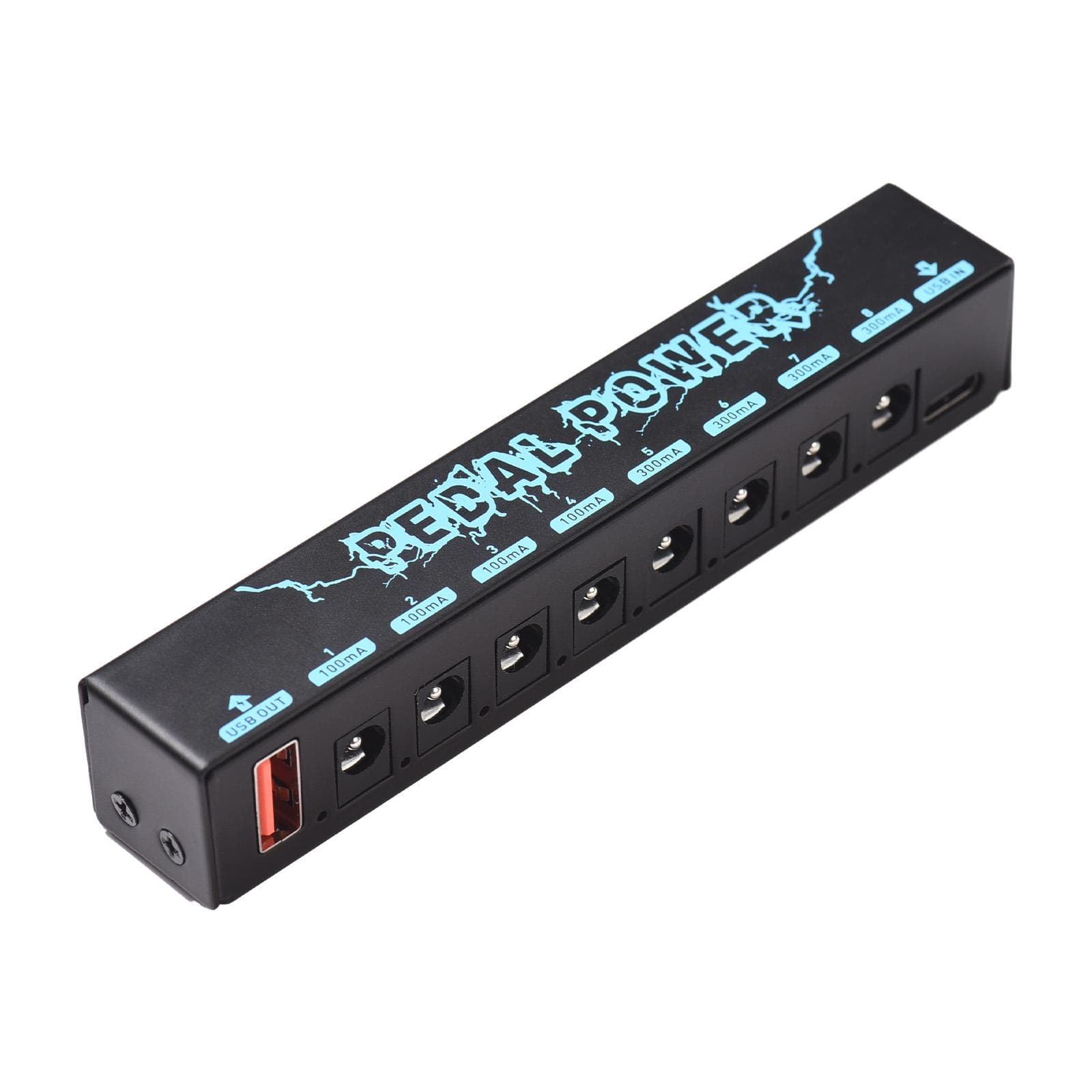 Guitar Pedal Power Guitar Effector Power Supply 8 Isolated DC Output Isolated Power USB IN 5V 2.1A black