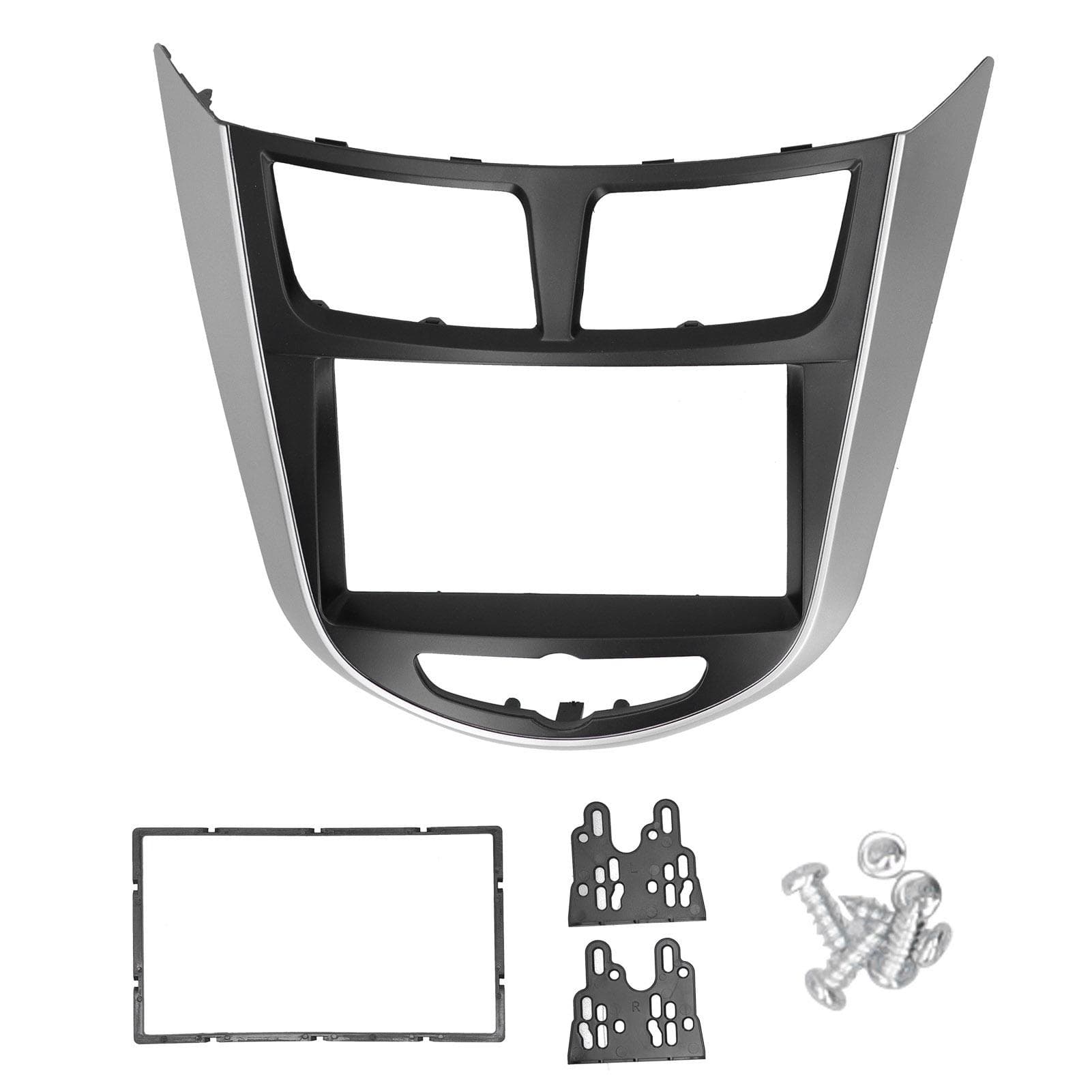 2Din Center Control DVD Fascia Navigation Panel Frame Fit for Hyundai i25SolarisAccent 20102014