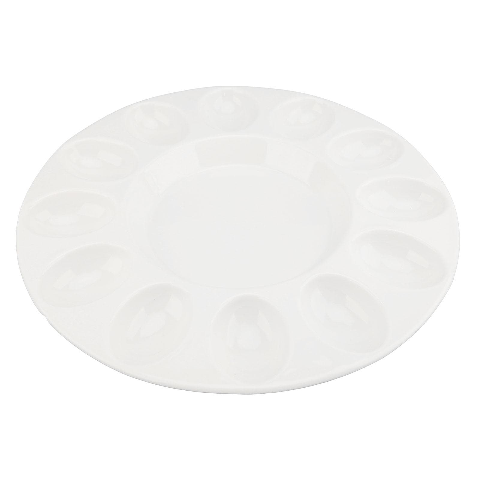 Deviled Egg Platter Sturdy Heat Resistant Hold 12 Eggs White Ceramic Easter Egg Holder Tray for