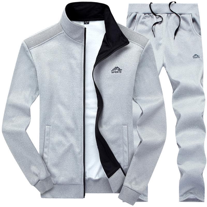 Men's Spring & Autumn Tracksuit for Middle-Aged & Elderly: Casual Two-Piece Running Sportswear for Dads. 4XL