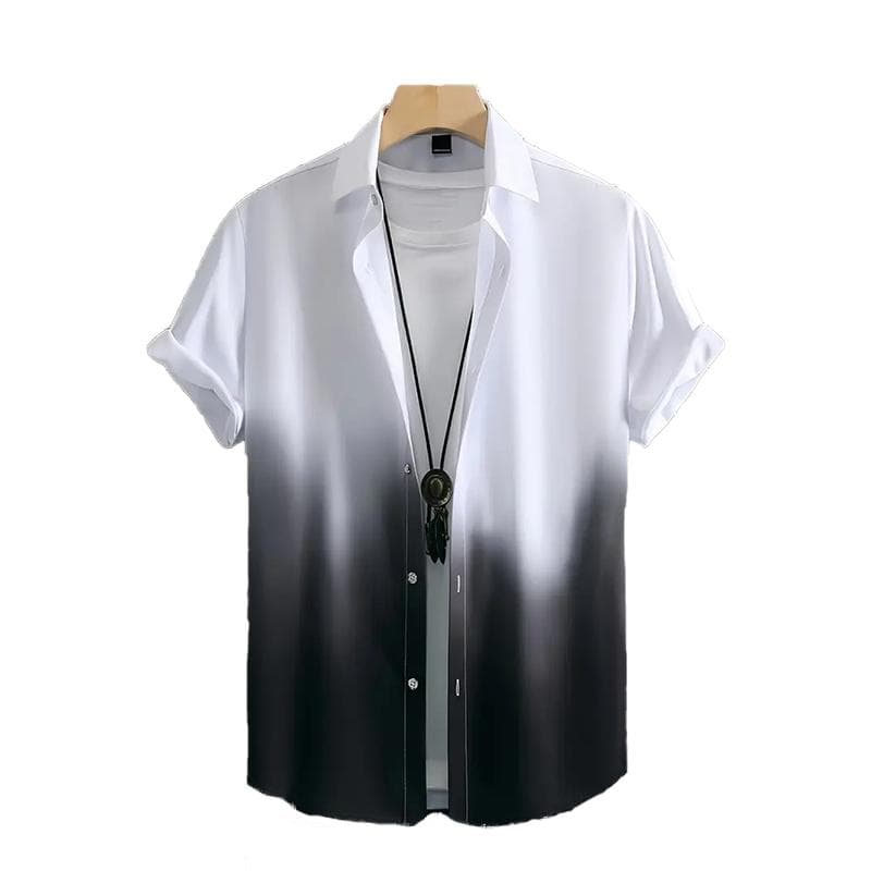 Men's Black Gradient 3D Print Shirt Button Up Shirt Casual Shirt Summer Shirt Short Sleeve Daily Vacation Clothing 7XL black