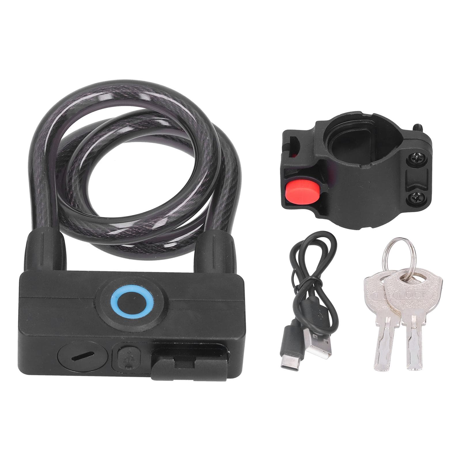 3.7V Lithium Battery Portable Fingerprint Bicycle Lock Bluetooth Intelligent Chain Lock for