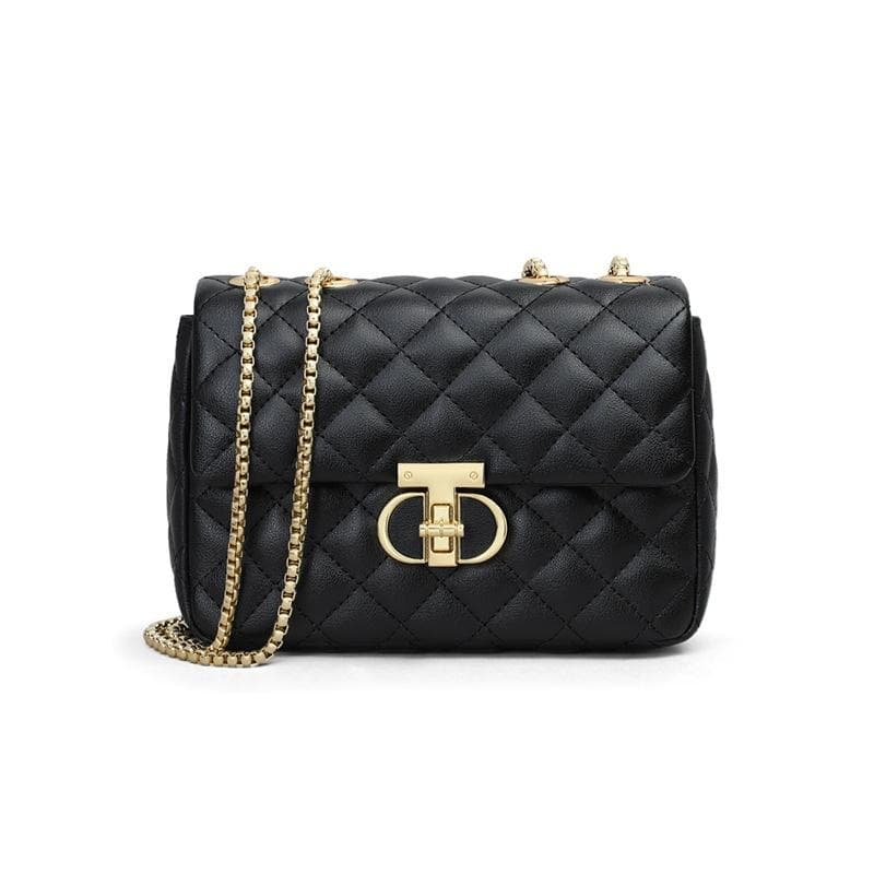 Crossbody Bag Women's Chain Spring/Summer Leather Women's Bags Diamond Check High Sense Chain Bag Small Square