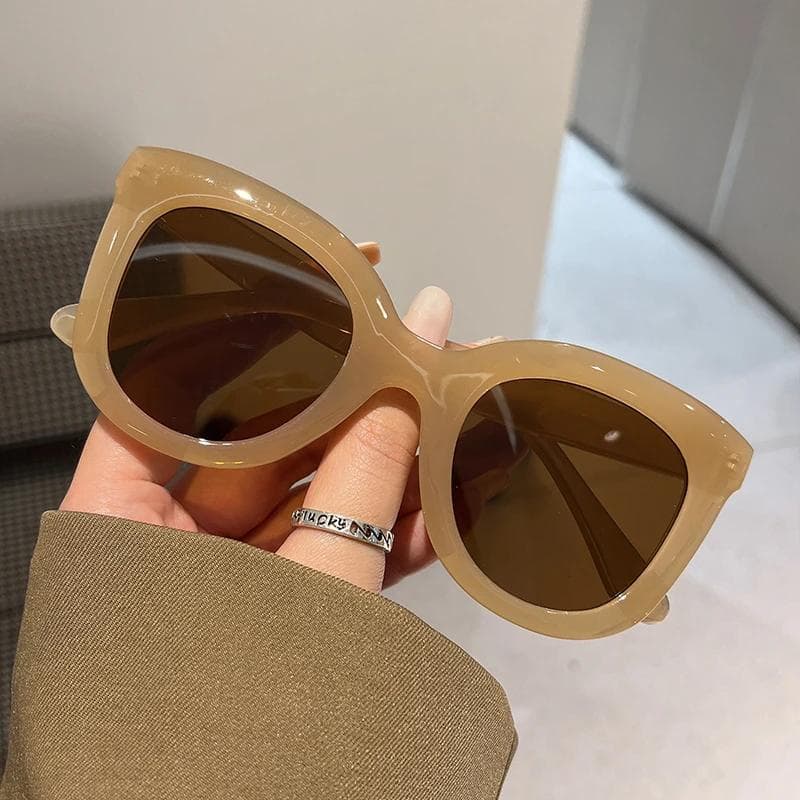 Trendy Oversized Butterfly Cat Eye Sunglasses for Women Fashion Colorful Designer Shades Popular Brand Eyewear MULTI