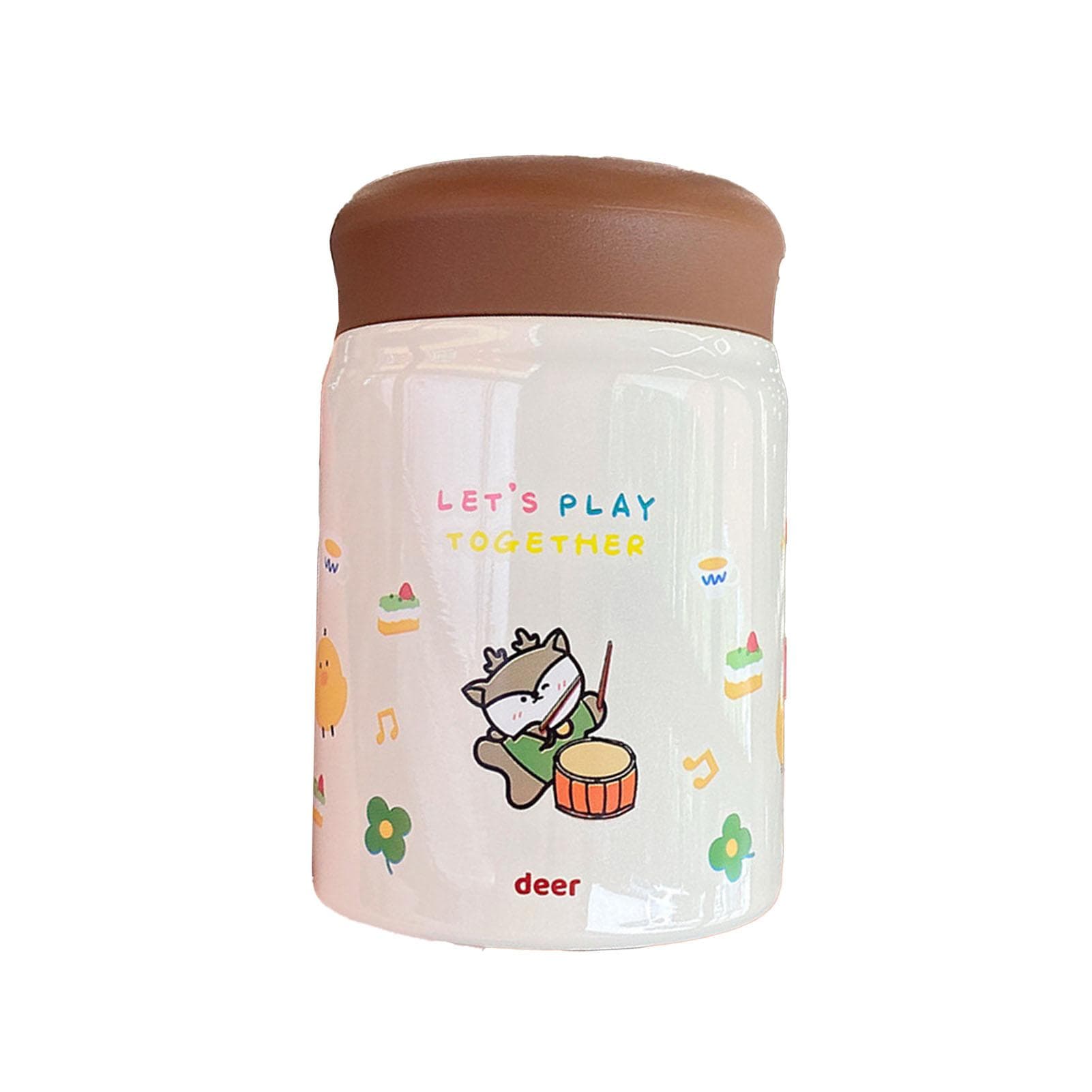 320ml Stainless Steel Insulated Vacuum Food Jar Cup Container with Lid for Outdoor Cartoon Portable Deer