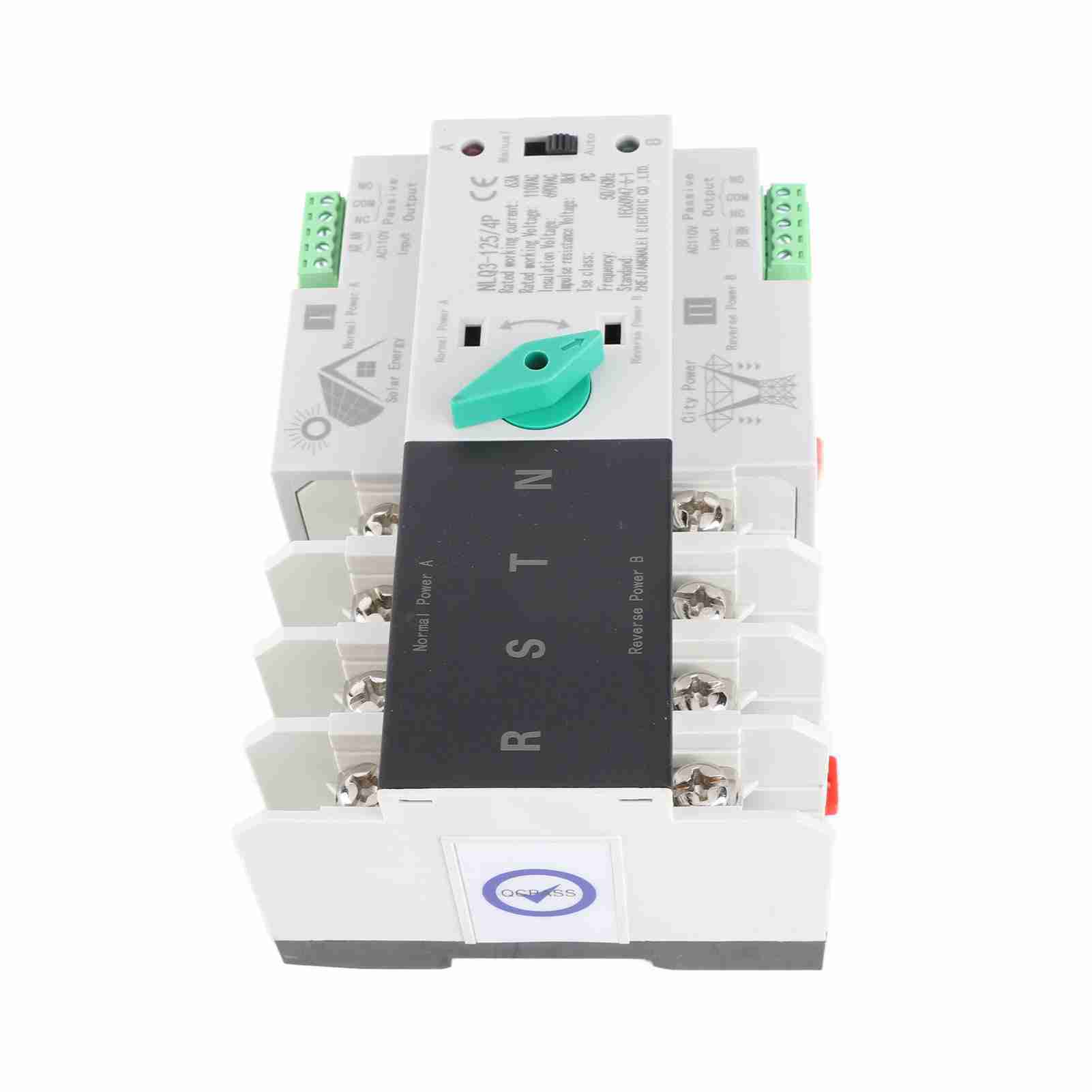 110VAC 63A Dual Power Automatic Transfer Switch 4P Quick Response Transfer Changeover Switch