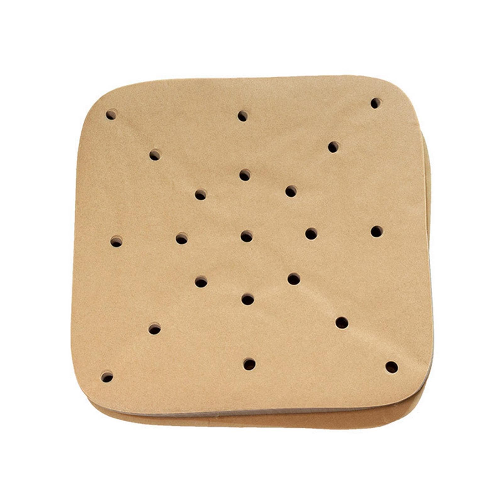 200pcs Heat Resistant Air Frying Pan Paper Nonstick Air Fryer Liners 8.5 Inch Square Oil Paper for tan