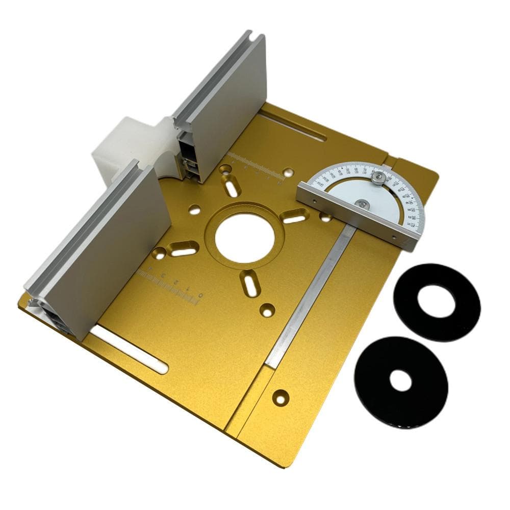 Set of 3 Router Table Insert Plate Aluminum Alloy Wood Milling Flip Board Trimming Machine Set of 3 gold