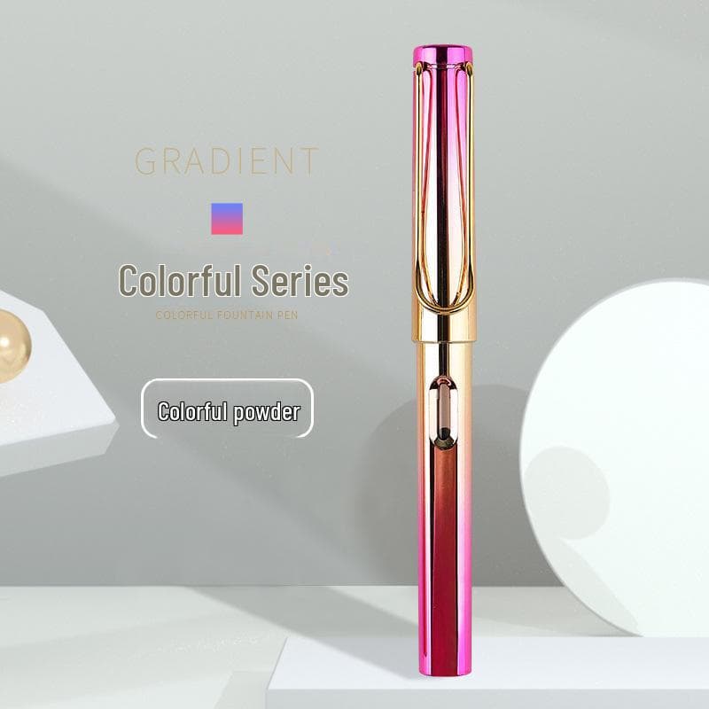 Colorful Student Fountain Pen with Replaceable Ink Capsule for Calligraphy and Correct Writing Posture +1 Black Ink Cartridge