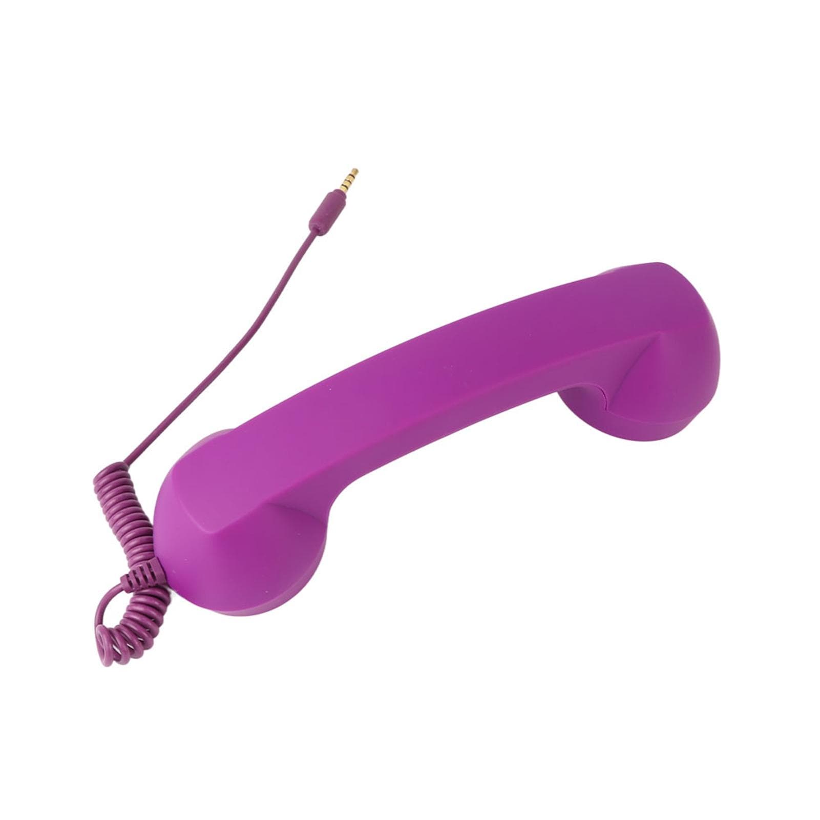 Retro Classic 3.5 mm Telephone Handset Mini Mic Phone Call Receiver For Smartphone purple