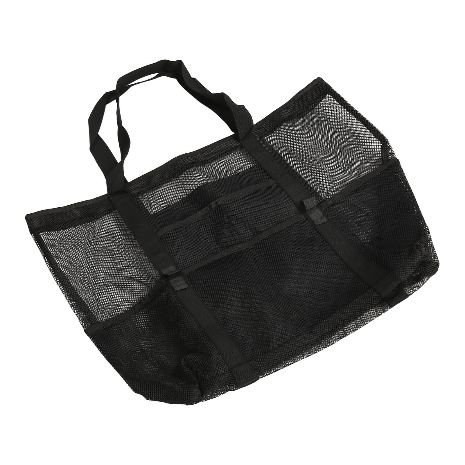 Extra Large Beach Bag Handheld Beach Hollow Mesh Bag Black Large Capacity Shoulder Beach Bag