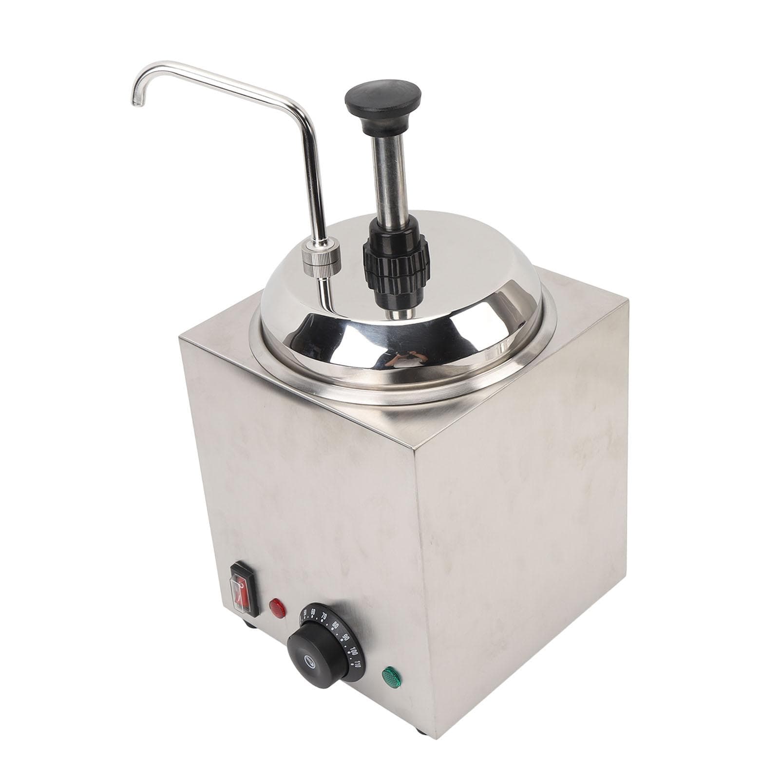 Electric Cheese Dispenser Machine with Pump Adjustable Temperature Stainless Steel Hot Fudge Warmer UK Plug