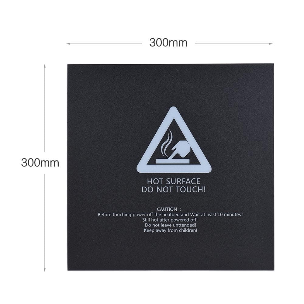 1pc 300 * 300mm/250*250mm Adhesive Heat Bed Tape Sticker Build Surface Cover Square Sheet Black 3D Printer Part 300mm black