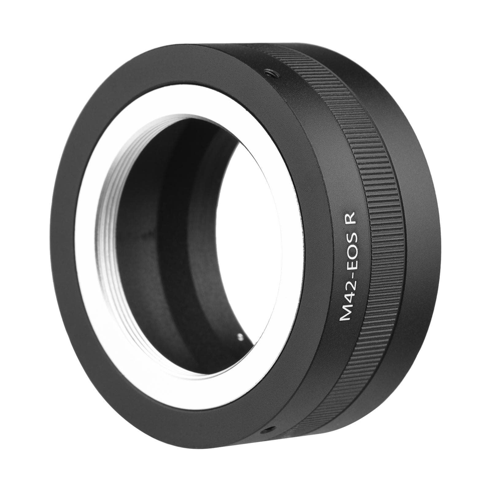 Manual Lens Mount Adapter Ring Aluminum Alloy for M42-Mount Lens to Canon EOS R/RP/Ra/R5/R6 RF-Mount Mirrorless Camera black