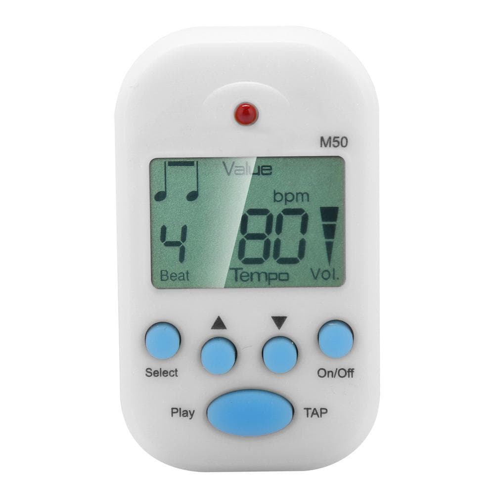 Meideal Mini LCD Digital M50 Metronome Beat Tempo Guitar Music Accessory with Battery(White) white