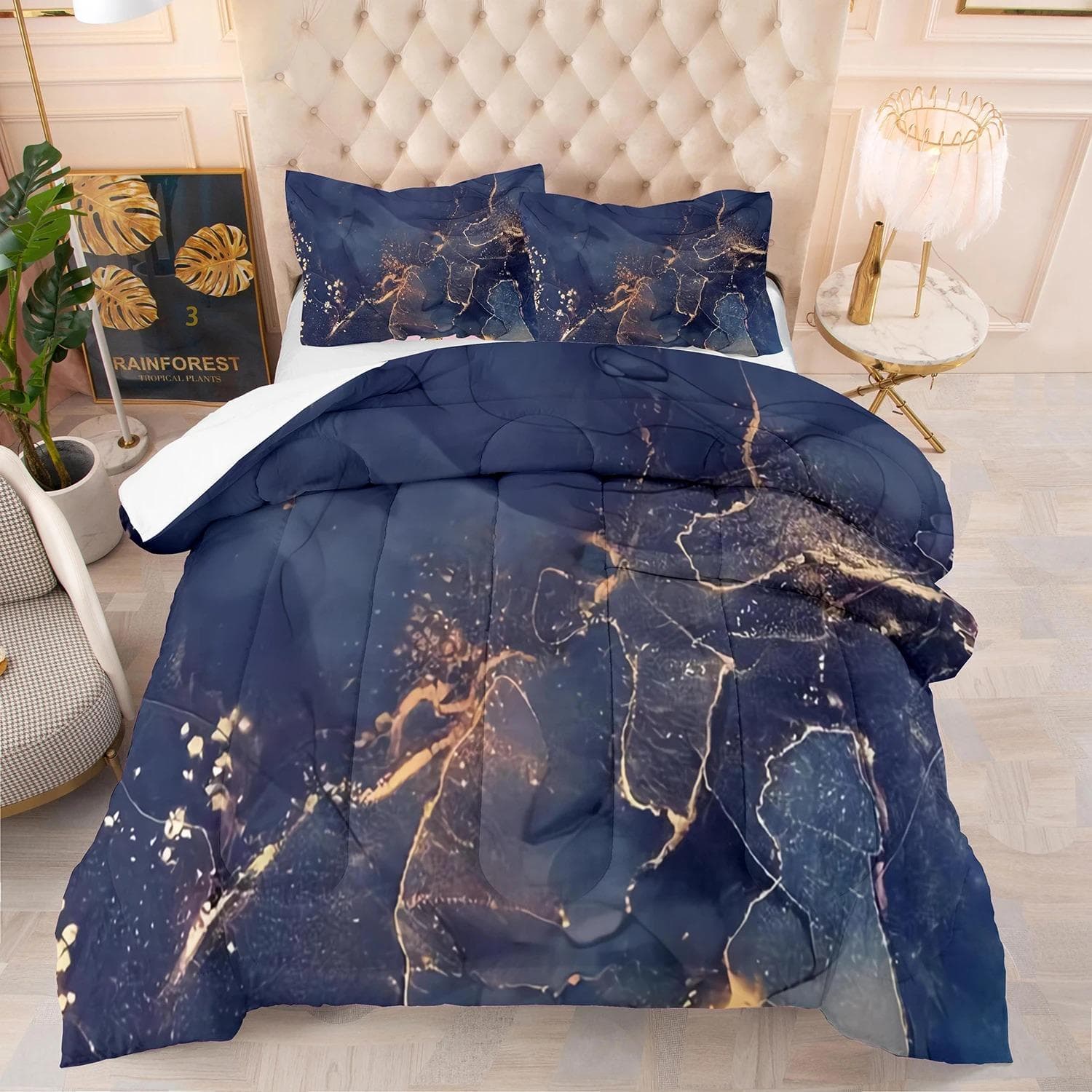 Abstract Black Gold Marble Duvet Cover Set PillowcasesTwin Queen King 200x200 Bedding Set Nordic Luxury Designer US Twin 172x218cm