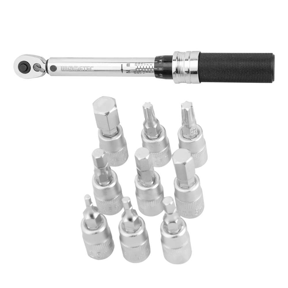 1/4 DR 1-25Nm Mini Adjustable Bike Torque Wrench Set Bicycle Fixing Tools Kit Ratchet Mechanical