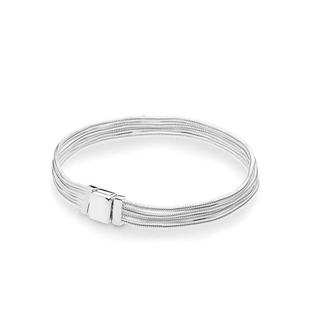 New S925 Sterling Silver Color Bracelet DIY Charms Bracelet Fit Original Women Reflexions Bead Bracelet Luxury Jewelry Gifts 18cm
