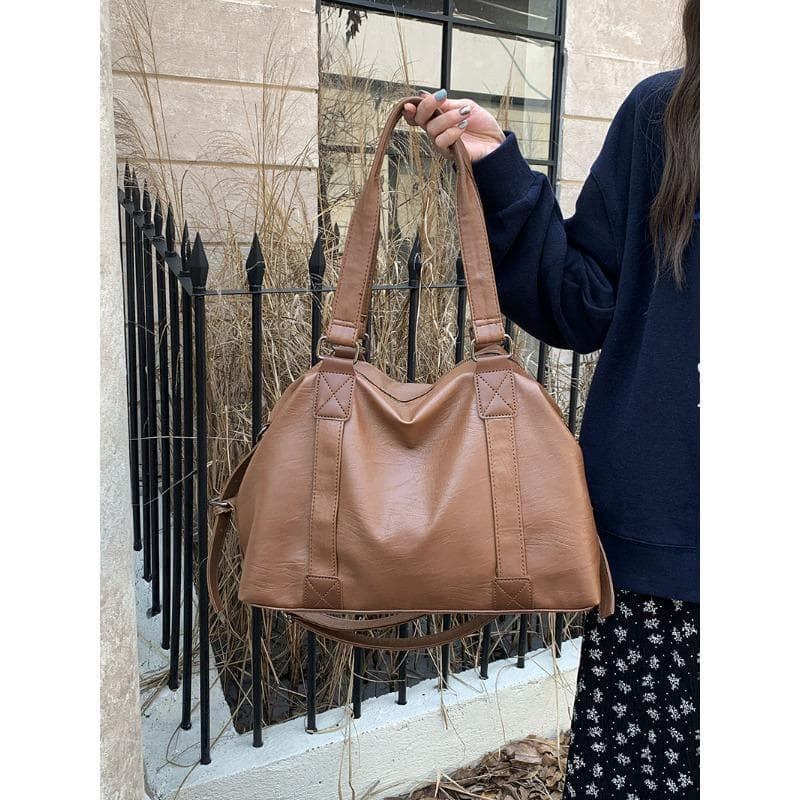 Cool Lightweight Carry-on Duffel Bag Travel Bag Women's Tote Bag for Short Business Trips Travel Storage Shoulder Bag brown