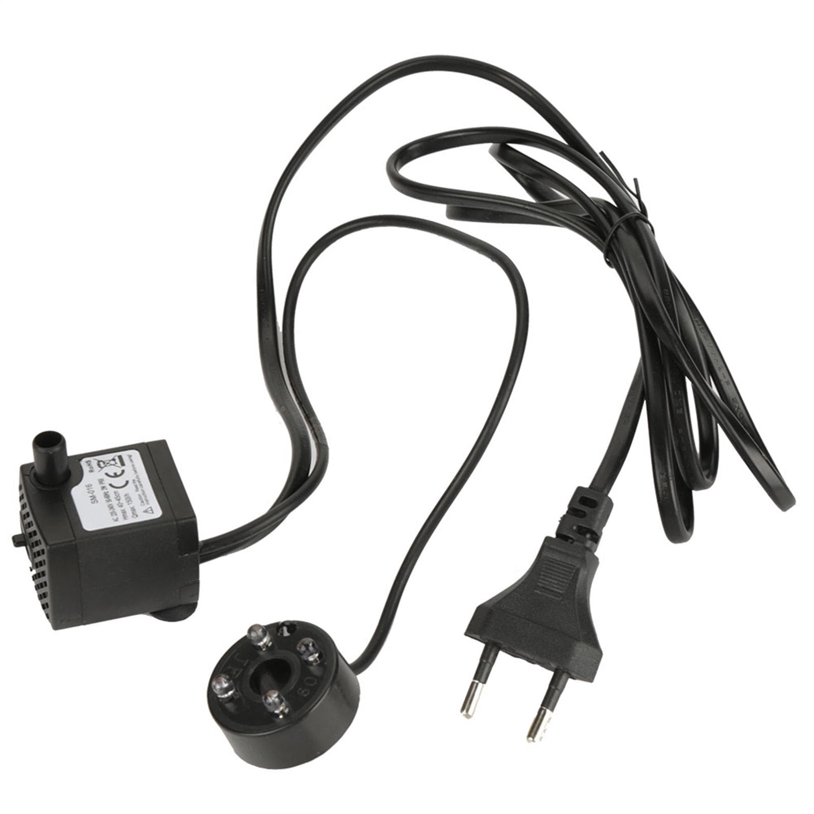 2W Ultra Quiet Submersible Water Pump with LED Light Fish Pond Aquarium Tank Fountain