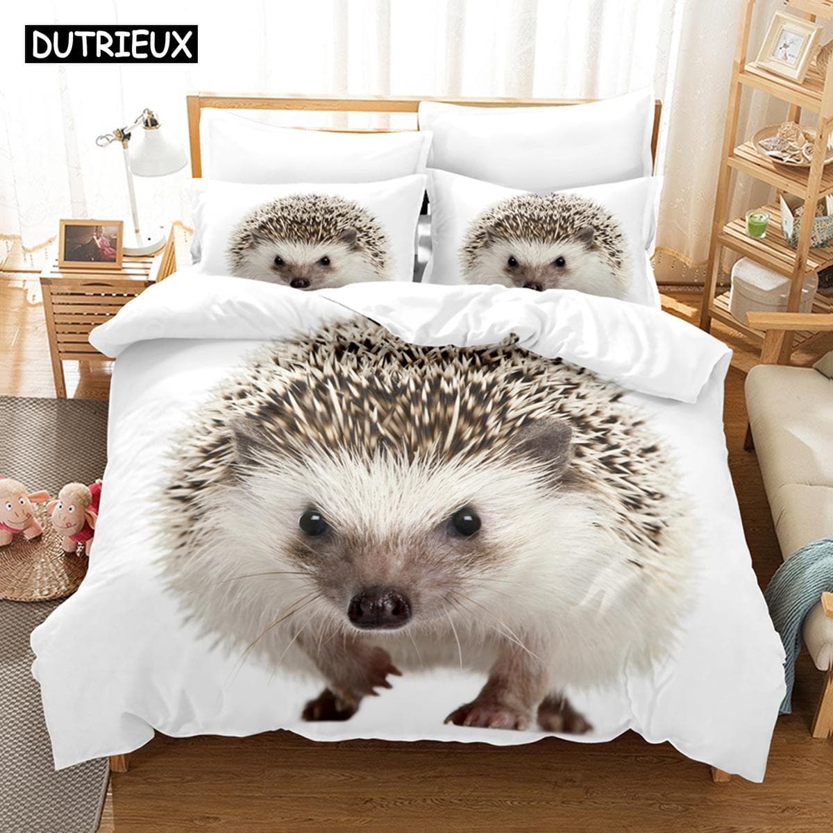 3D New Hedgehog Bedding Sets Duvet Cover Set With Pillowcase Twin Full Queen King Bedclothes Bed Linen AU Double(180x210cm)