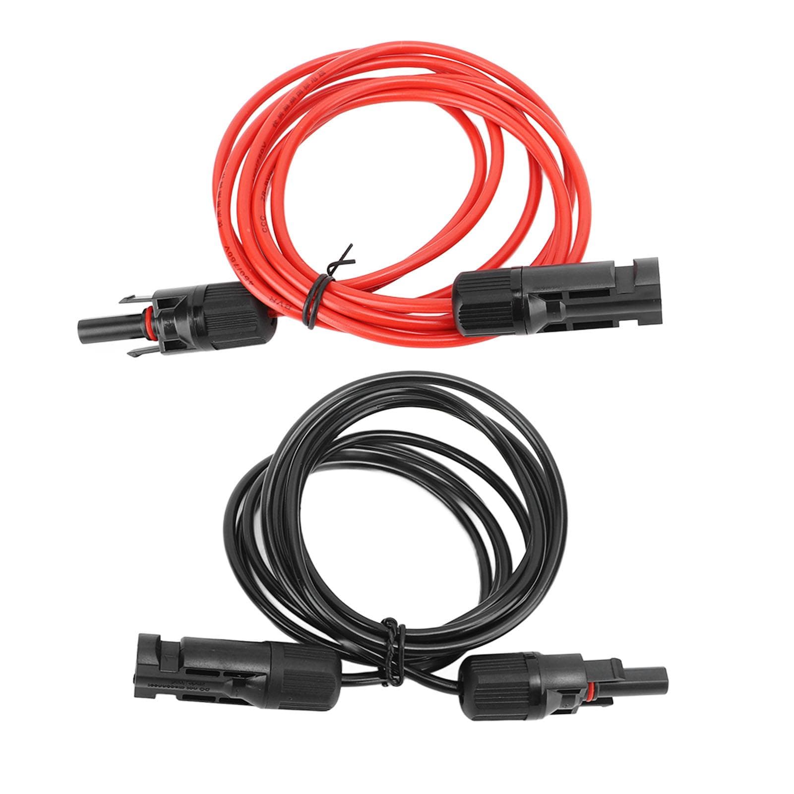 2m 6.6ft 12AWG Solar Panel Extension Cable Wire with Female and Male Connector Red Black 2.5mm2