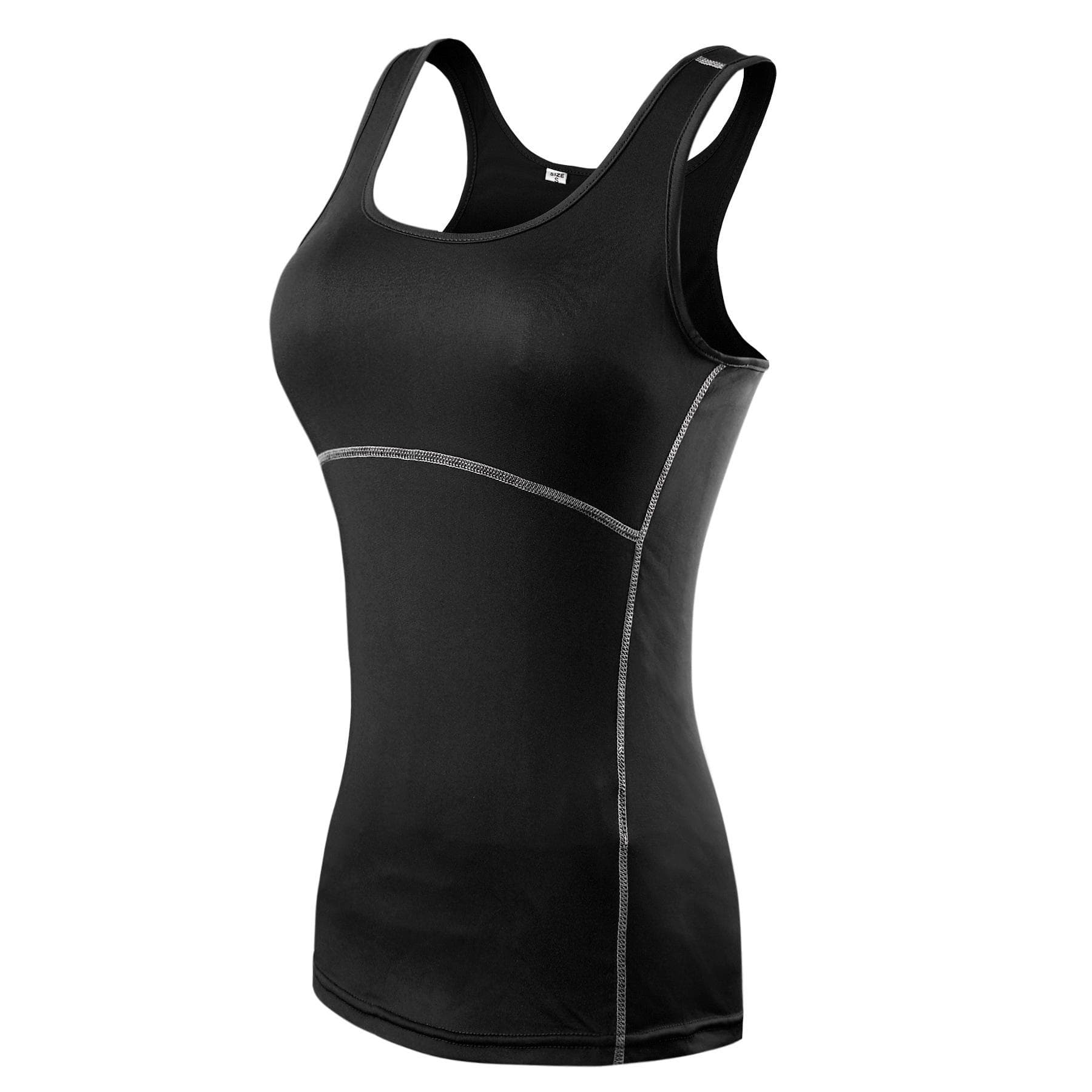 Sportswear Women's Yoga Vest Fitness Sport Shirt Sleeveless Home Gym Workout Running Tanks Tops L black