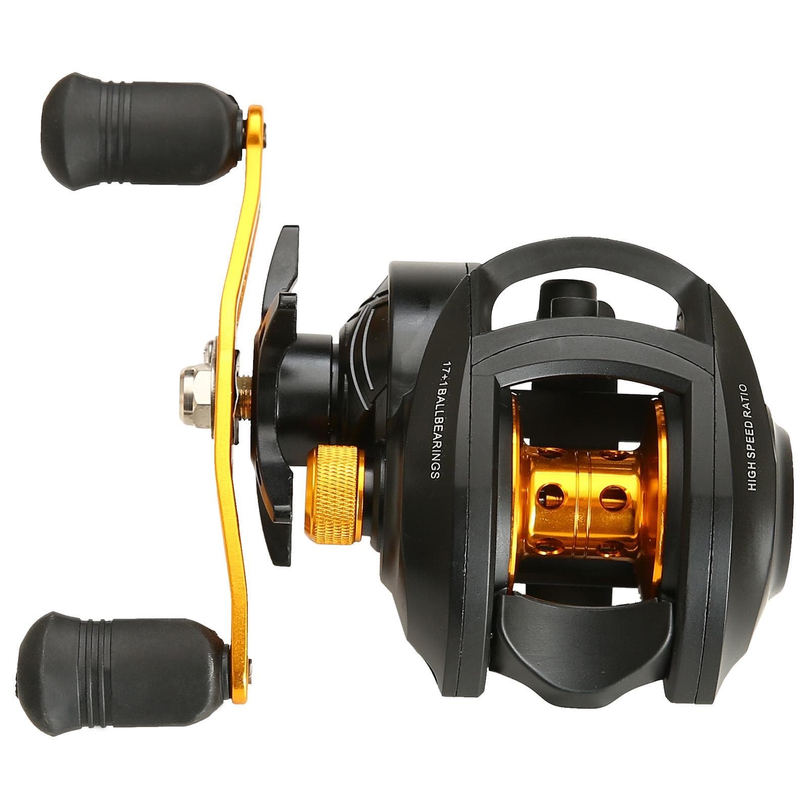 Ultra Smooth 17 + 1 BB Baitcasting Fishing Reel Baitcaster 8kg Max Drag 7.2:1 Gear Ratio Magnet Left Hand