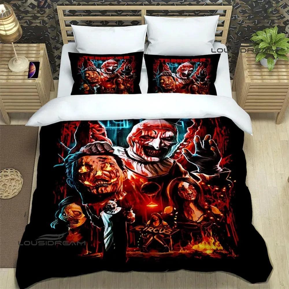 Terrifier horror printed Bedding Sets exquisite bed supplies set duvet cover bed comforter set bedding set luxury birthday gift 70x133cm 2pcs