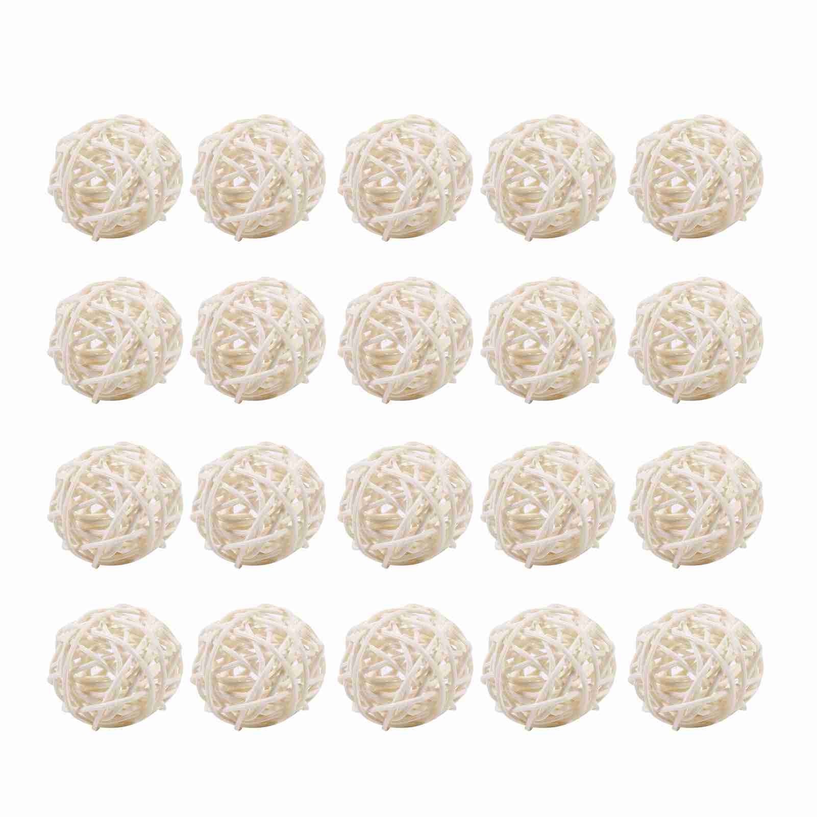 20Pcs Decorative Rattan Balls Ornaments Wedding Christmas Birthday Party Decorations (Black) White
