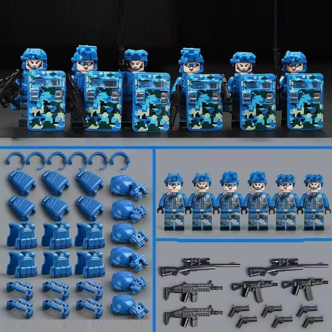 Military Special Forces Minifigures Building Blocks SWAT Ghost Commando Police Soldiers Army Action Figure Weapons Bricks Kids Toy Birthday Gifts No Box