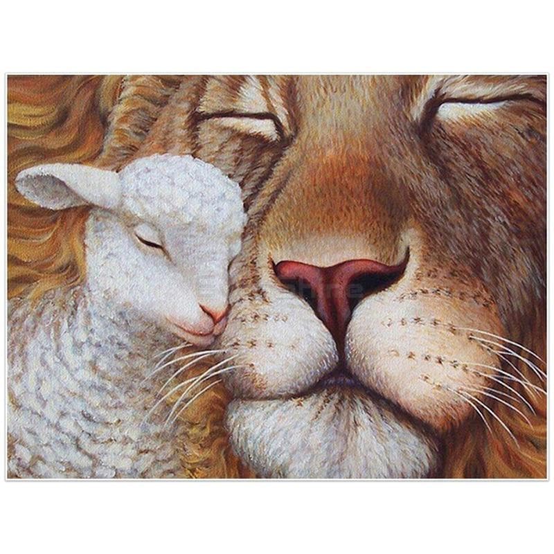 DIY 5D Diamond Embroidery Lion Paint Diamond Mosaic Sheep Cross Stitch Wall Decor 20X30CM