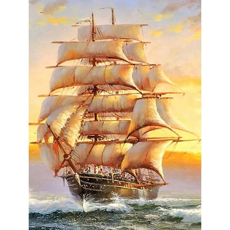 5D DIY Diamond Painting Embroidery Ship Boat Crystal Diamond Mosaic Cross stitch Home Decor 30X40CM