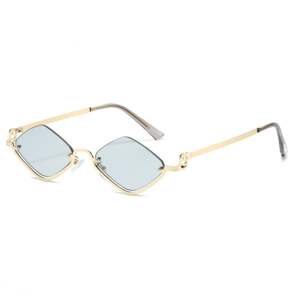 New Luxury Metal Half Frame Diamond Women Sunglasses Retro Brand Design Trend Simple Casual UV400 as picture